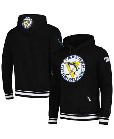 Pro Standard Men's  Black Pittsburgh Penguins Retro Classic Fleece Pullover Hoodie In Black
