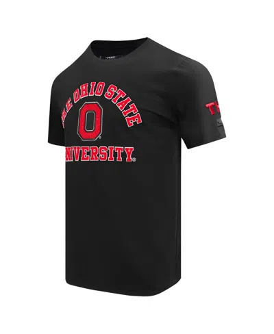 Shop Pro Standard Men's  Black Distressed Ohio State Buckeyes Classic Stacked Logo T-shirt
