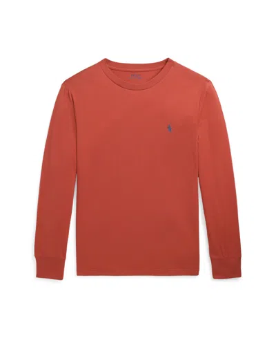 Shop Polo Ralph Lauren Big Boys Cotton Jersey Long-sleeve T-shirt In Post Red