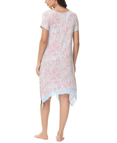 Shop Lori Goldstein Women's Printed Short Sleeve Sleepshirt In Cutout Floral