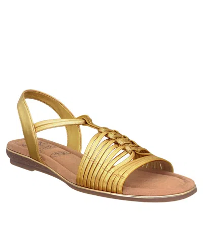Shop Impo Women's Barella Stretch Flat Sandals In Gold