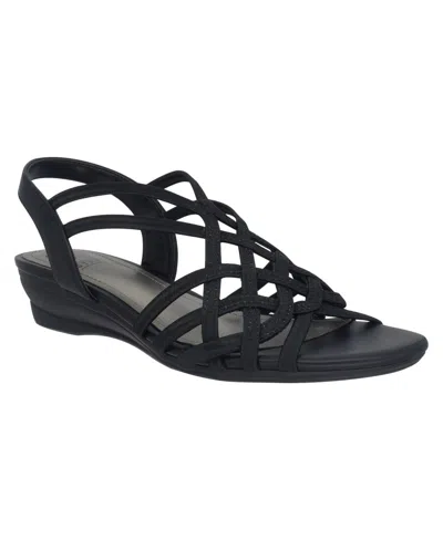 Shop Impo Women's Raya Stretch Flat Sandals In Black