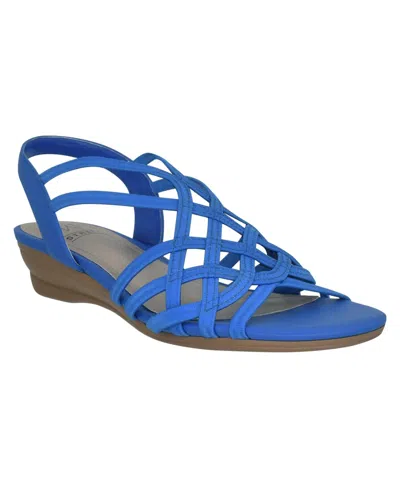 Shop Impo Women's Raya Stretch Flat Sandals In Cobalt Blue