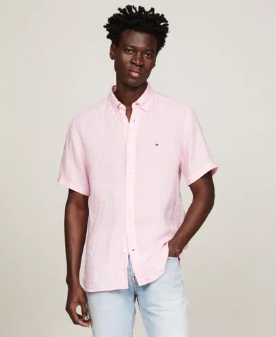Tommy Hilfiger Regular Fit Linen Short In Optic White
