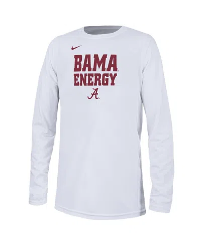 Shop Nike Big Boys  White Alabama Crimson Tide 2024 On-court Bench Energy T-shirt
