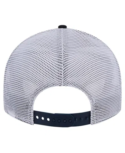 New Era Navy Michigan Wolverines Throwback Circle Patch 9fifty Trucker Snapback Hat In Navy
