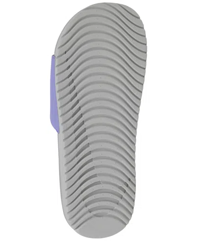 Shop Nike Big Girls Kawa Slide Sandals From Finish Line In Purple,gray
