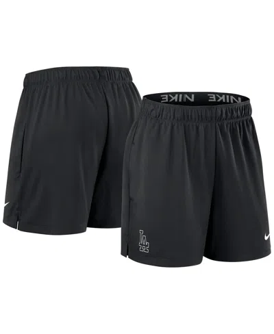 Nike Women's  Black Los Angeles Dodgers Authentic Collection Team Performance Shorts In Black