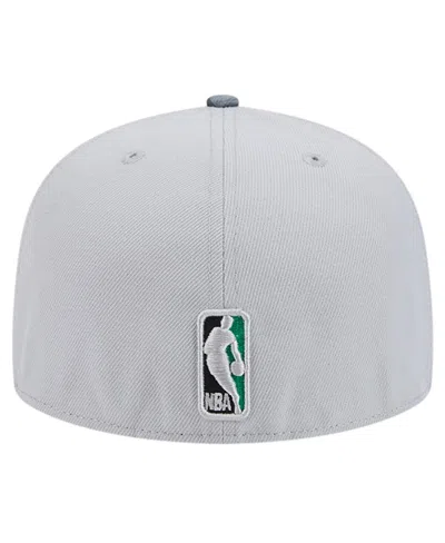 Shop New Era Men's  Gray Boston Celtics Active Color Camo Visor 59fifty Fitted Hat
