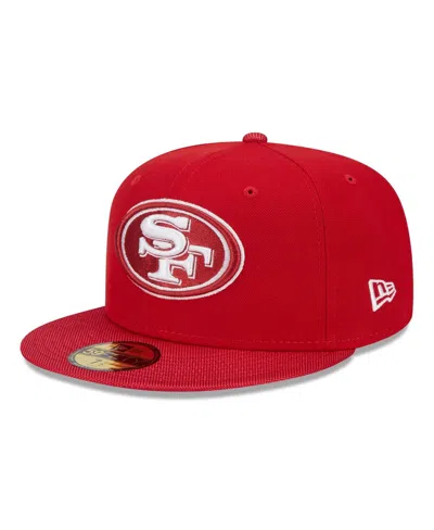 Shop New Era Men's  Scarlet San Francisco 49ers Active Ballistic 59fifty Fitted Hat