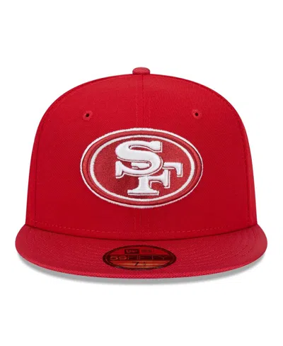 Shop New Era Men's  Scarlet San Francisco 49ers Active Ballistic 59fifty Fitted Hat