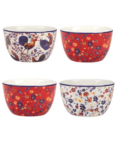 Certified International Morning Rooster Set Of 4 Ice Cream Bowls In Miscellaneous