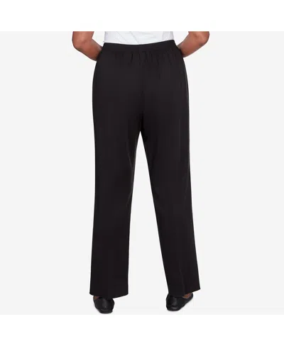 Shop Alfred Dunner Petite Opposites Attract Pull On Sateen Pant In Black