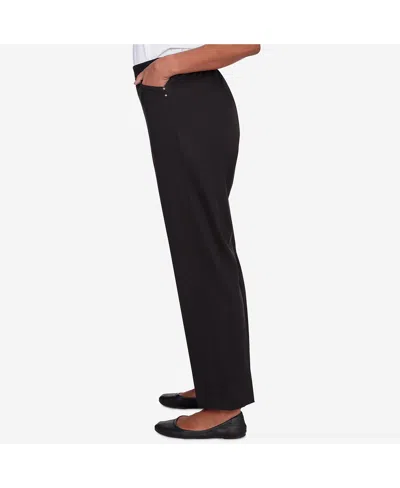 Shop Alfred Dunner Petite Opposites Attract Pull On Sateen Pant In Black