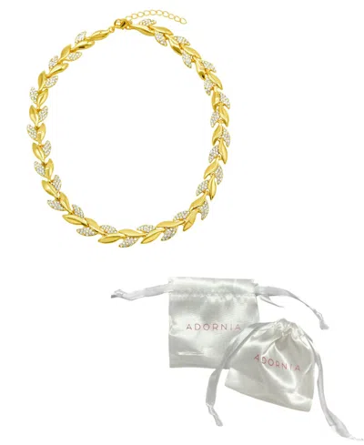 Adornia Crystal Leaf Necklace In Gold