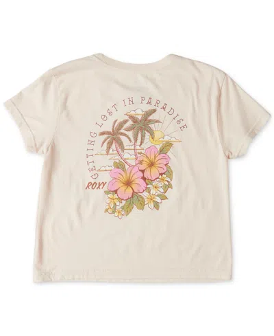 Shop Roxy Big Girls Hibiscus Paradise Graphic Cotton T-shirt In Pale Dogwo