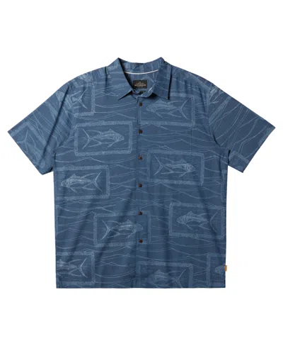 Shop Quiksilver Waterman Men's Reef Point Short Sleeve Shirt In Ensign Blue