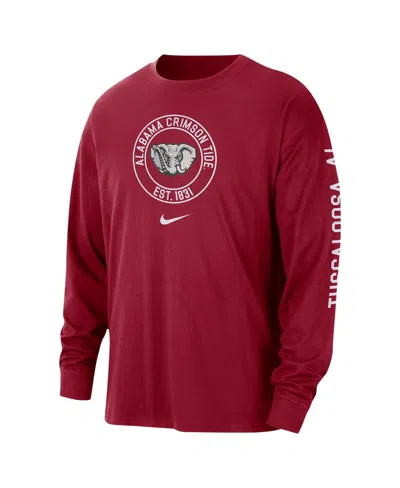 Shop Nike Men's  Crimson Alabama Crimson Tide Heritage Max90 Long Sleeve T-shirt