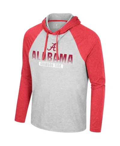 Shop Colosseum Men's  Heather Gray Alabama Crimson Tide Hasta La Vista Raglan Hoodie Long Sleeve T-shirt