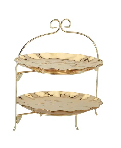 Certified International Gold Coast 2-tier Rack With 11in Plates In Miscellaneous