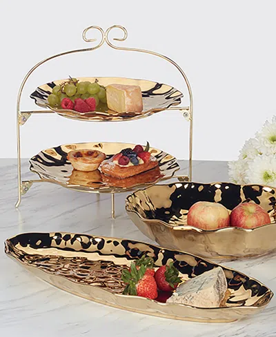 Certified International Gold Coast 2-tier Rack With 11in Plates In Miscellaneous