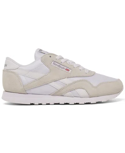 Shop Reebok Women's Classic Nylon Casual Sneakers From Finish Line In White