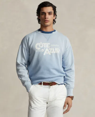 Shop Polo Ralph Lauren Men's Vintage-fit Fleece Graphic Sweatshirt In Southport Blue