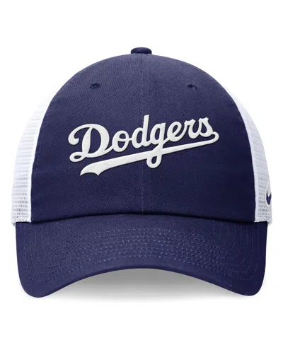 Nike Men's  Royal Los Angeles Dodgers Evergreen Wordmark Trucker Adjustable Hat In Royal