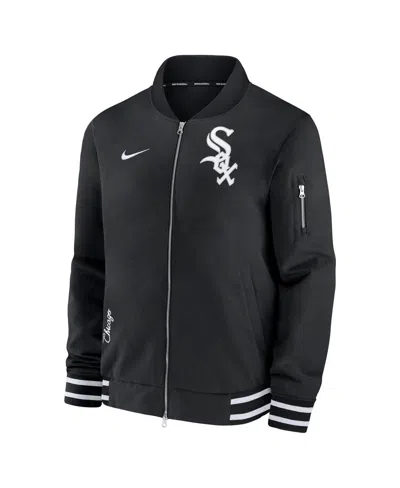 Shop Nike Men's  Black Chicago White Sox Authentic Collection Full-zip Bomber Jacket