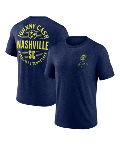 Fanatics Branded  Heather Navy Nashville Sc X Johnny Cash Oval T-shirt In Heather Navy