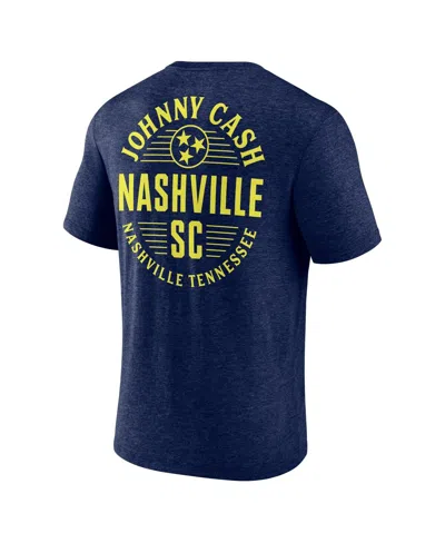Fanatics Branded  Heather Navy Nashville Sc X Johnny Cash Oval T-shirt In Heather Navy