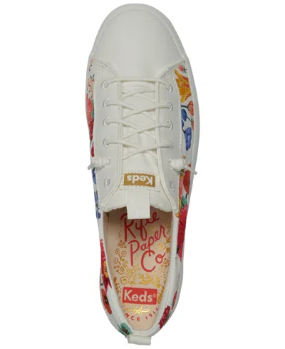 Shop Keds Women's X Rifle Paper Co Kickback Canvas Casual Sneakers From Finish Line In White
