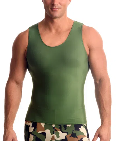 Shop Instaslim Men's Big & Tall Compression Activewear Muscle Tank Top In Green