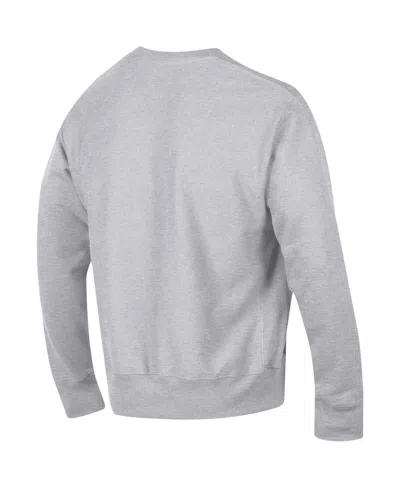 Shop Champion Men's  Heathered Gray Georgetown Hoyas Arch Reverse Weave Pullover Sweatshirt