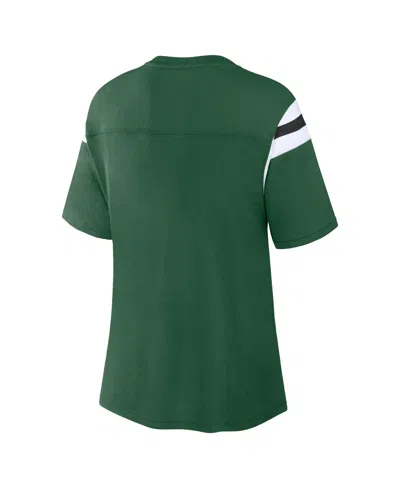 Shop Fanatics Women's  Green New York Jets Classic Rhinestone T-shirt