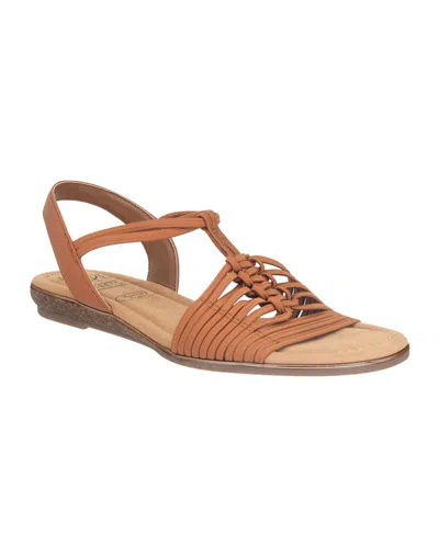 Shop Impo Women's Barella Stretch Flat Sandals In Cognac