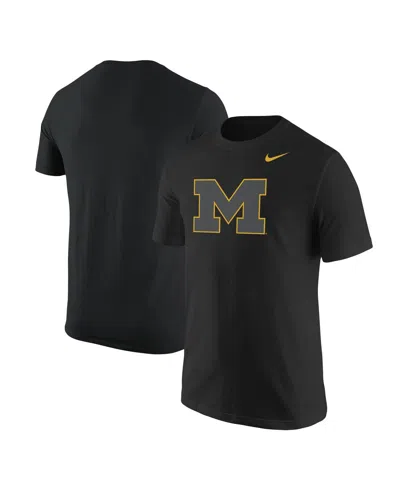 Shop Nike Men's  Black Michigan Wolverines Logo Color Pop T-shirt