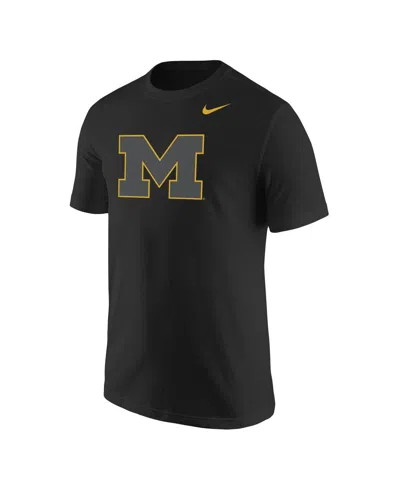 Shop Nike Men's  Black Michigan Wolverines Logo Color Pop T-shirt