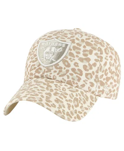 Shop 47 Brand Women's ' Natural Las Vegas Raiders Panthera Clean Up Adjustable Hat
