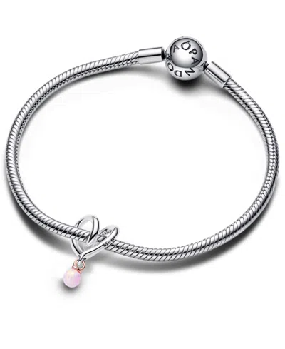 Pandora Two-tone Wrapped Heart Charm In Silver