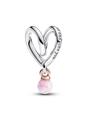 Pandora Two-tone Wrapped Heart Charm In Silver