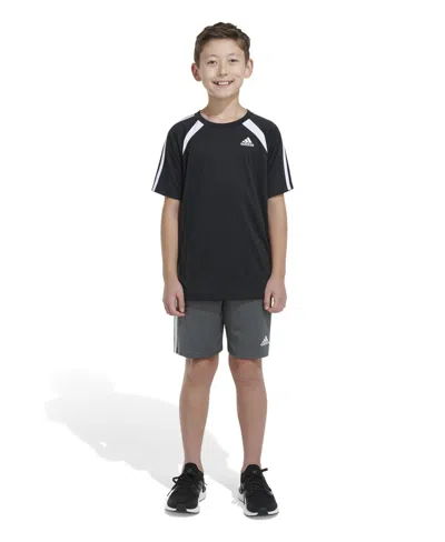 Shop Adidas Originals Big Boys Short Sleeve Aeroready Soccer T-shirt In Black