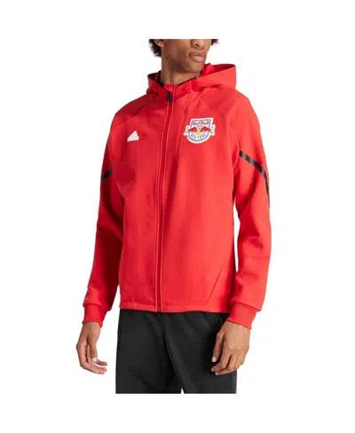 Shop Adidas Originals Men's Adidas Red New York Red Bulls 2024 Anthem Travel Full-zip Jacket