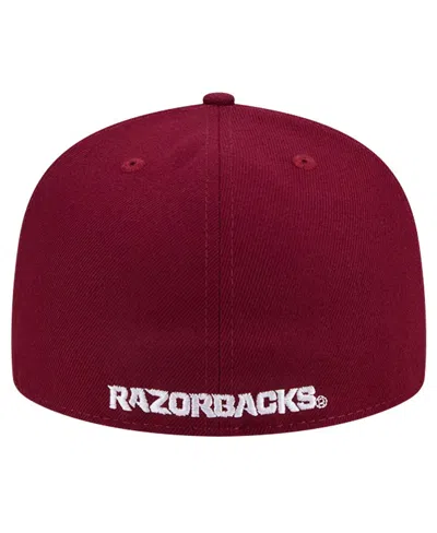 Shop New Era Men's  Cardinal Arkansas Razorbacks Throwback 59fifty Fitted Hat