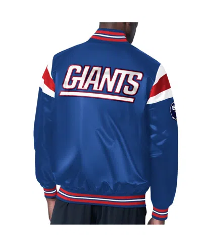 Shop Starter Men's  Royal New York Giants Satin Full-snap Varsity Jacket