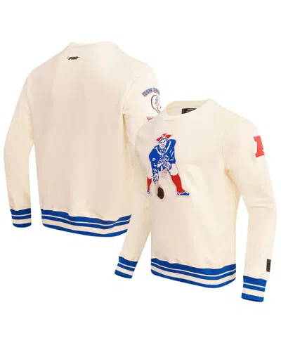 Shop Pro Standard Men's  Cream New England Patriots Retro Classics Fleece Pullover Sweatshirt