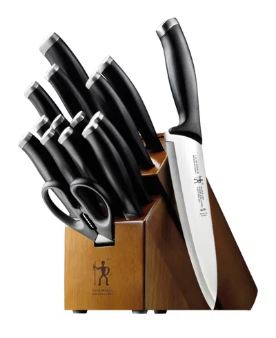 Shop J.a. Henckels Silvercap 16 Pieces Knife Block Set In Black,silver,brown