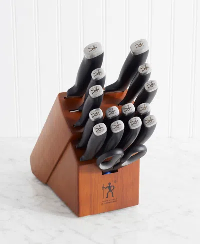 Shop J.a. Henckels Silvercap 16 Pieces Knife Block Set In Black,silver,brown