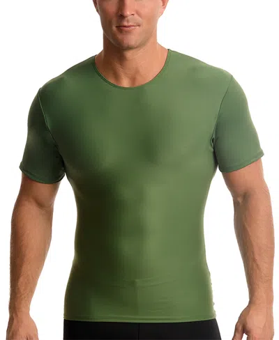 Shop Instaslim Men's Big & Tall Compression Activewear Short Sleeve Crewneck T-shirt In Green