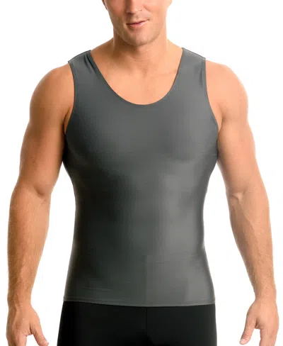 Shop Instaslim Men's Big & Tall Compression Activewear Muscle Tank Top In Gray